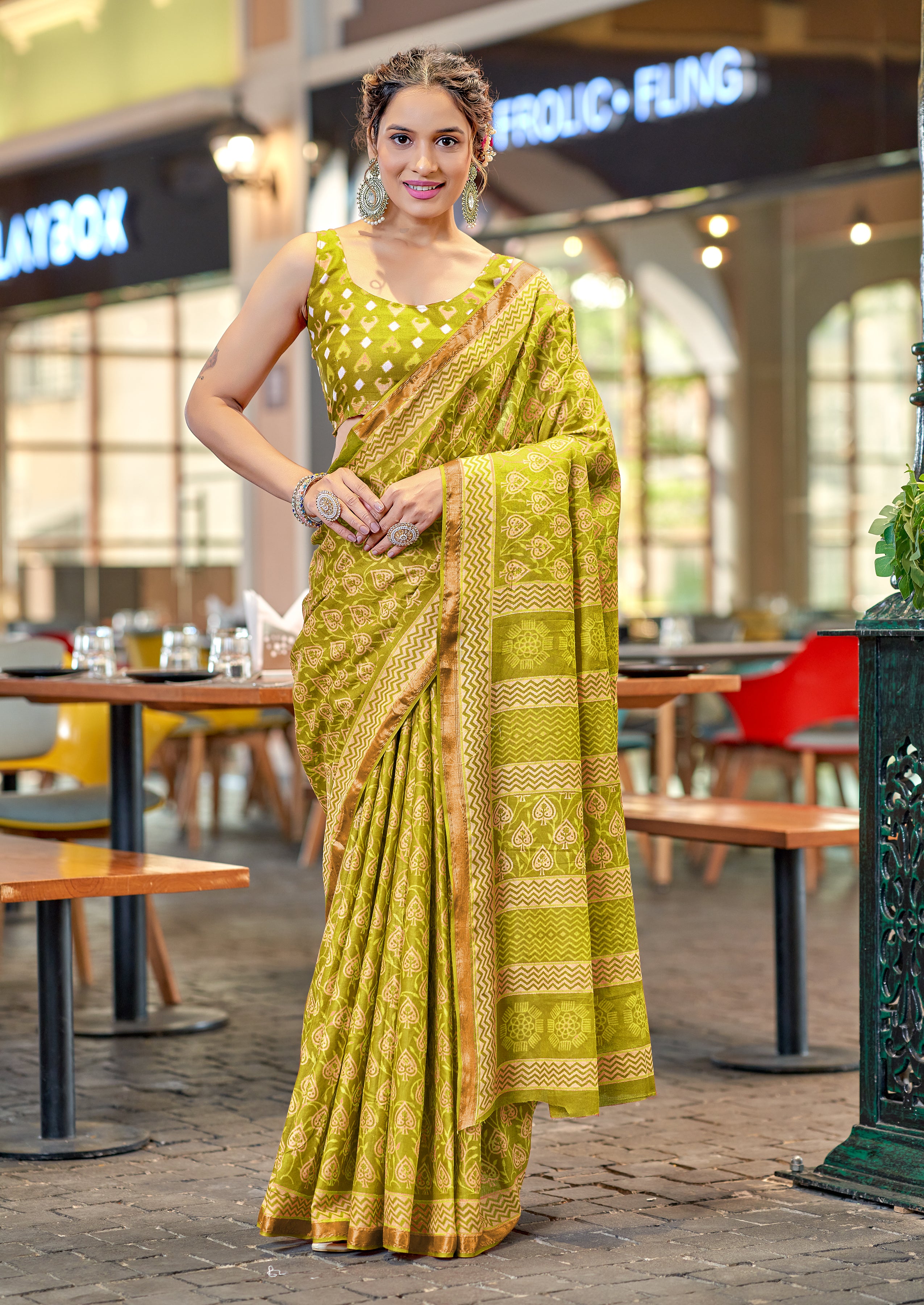 Winsome 1-Minute Ready To Wear Mul Cotton Digital Printed Saree