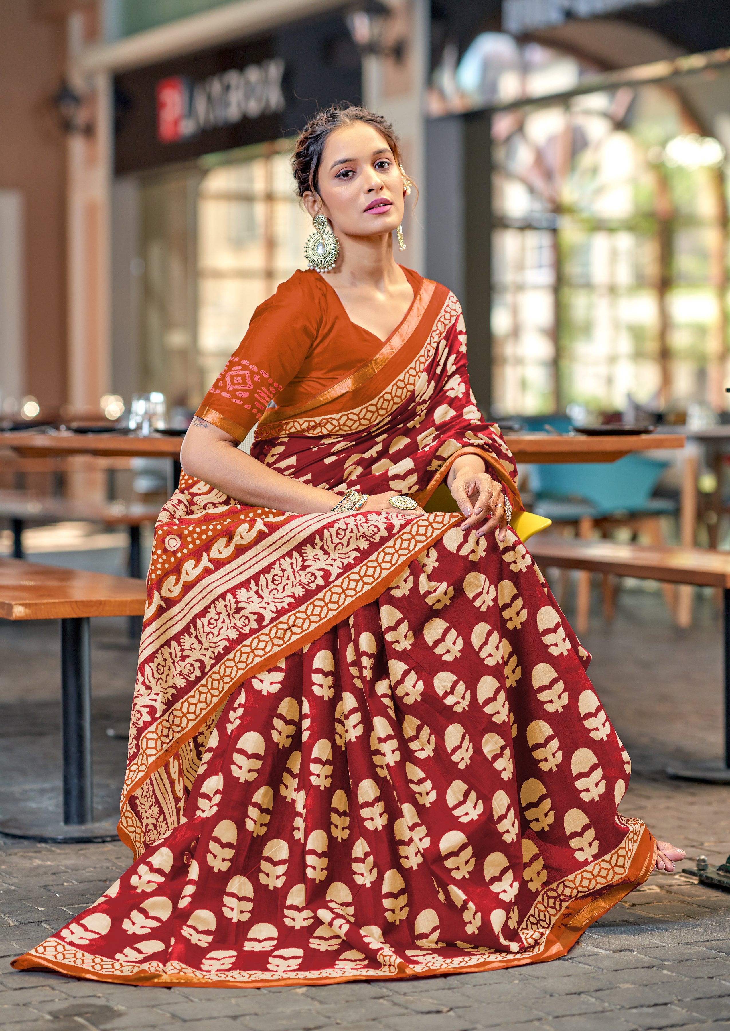 Fanciful 1-Minute Ready To Wear Mul Cotton Digital Printed Saree