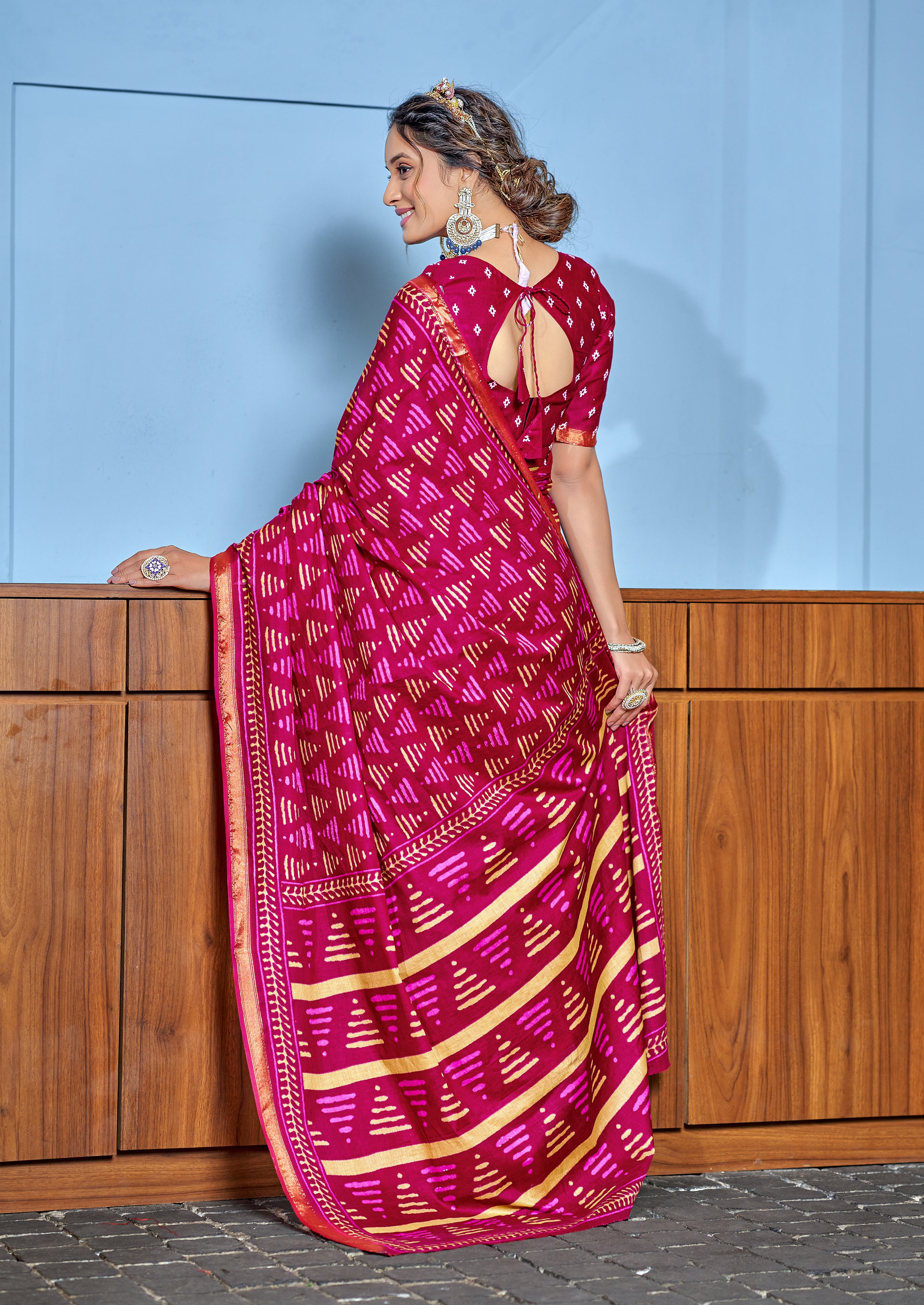 Energetic 1-Minute Ready To Wear Mul Cotton Digital Printed Saree