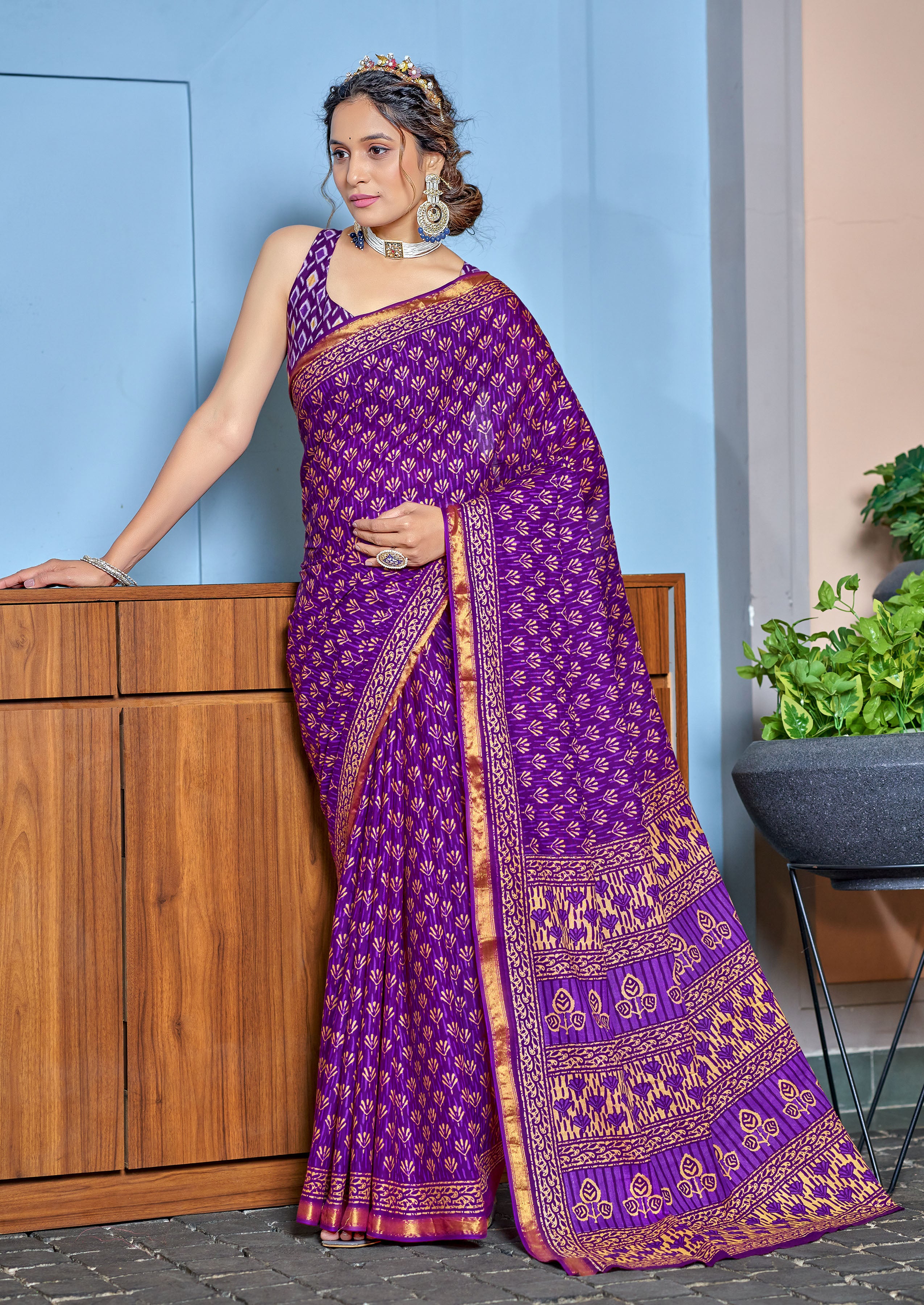 Grandiose 1-Minute Ready To Wear Mul Cotton Digital Printed Saree