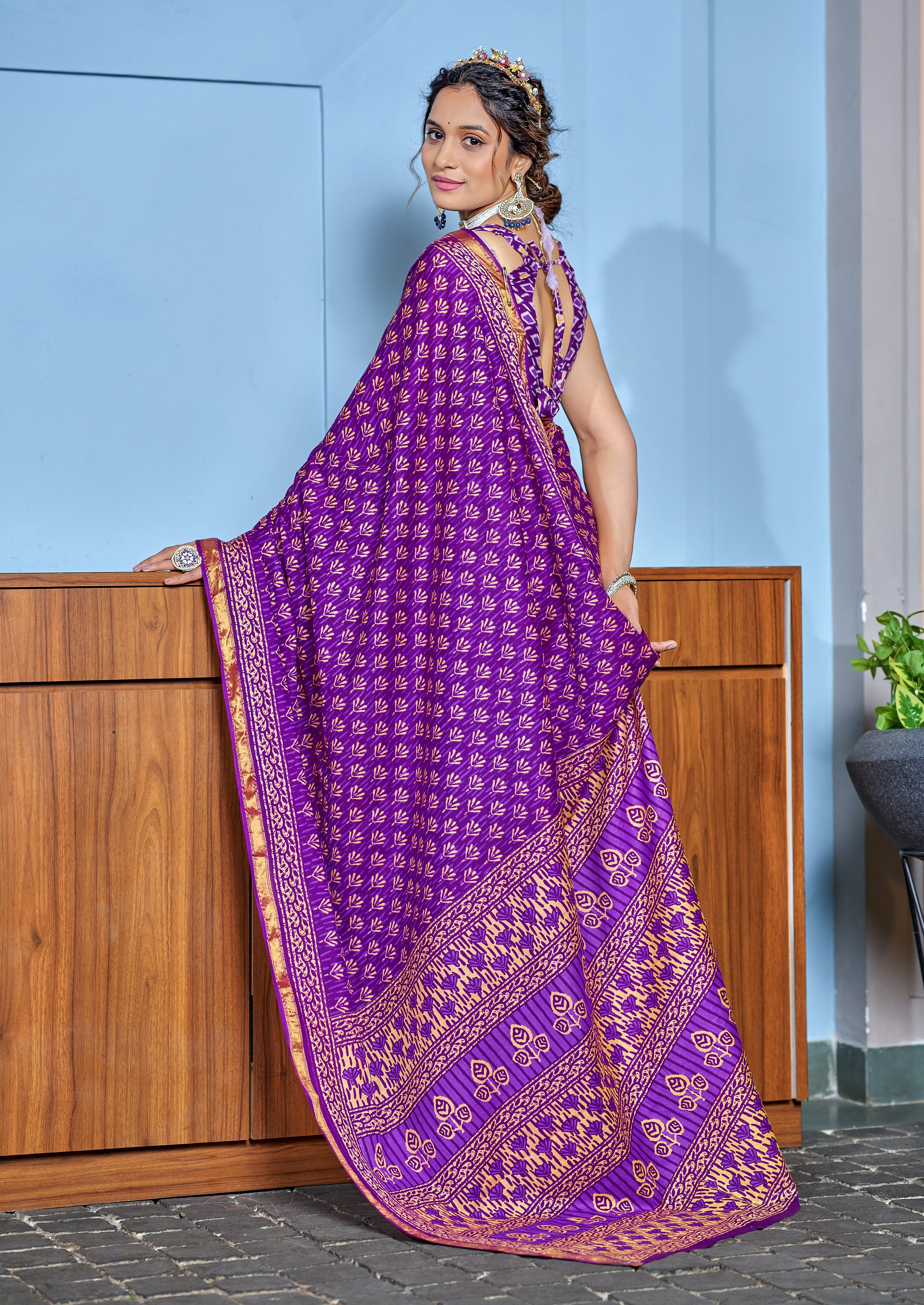 Grandiose 1-Minute Ready To Wear Mul Cotton Digital Printed Saree