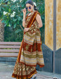 Piquant 1-Minute Ready To Wear Mul Cotton Digital Printed Saree