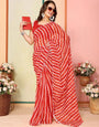 Apple Red 1-Minute Ready To Wear Georgette Saree