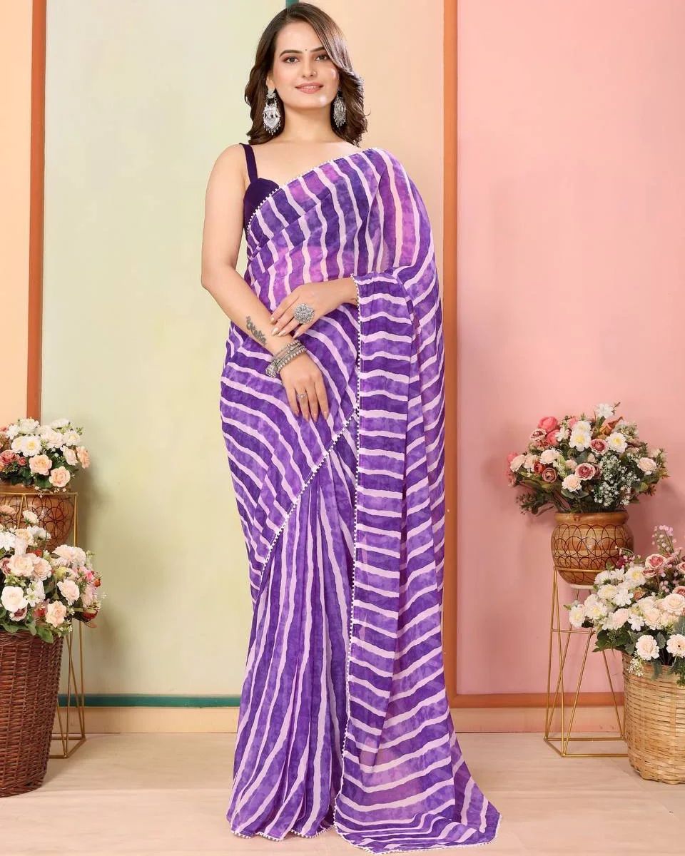 Orchid 1-Minute Ready To Wear Georgette Saree