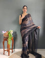 Tempting 1-Minute Ready To Wear Nylon silk patta design print  Saree