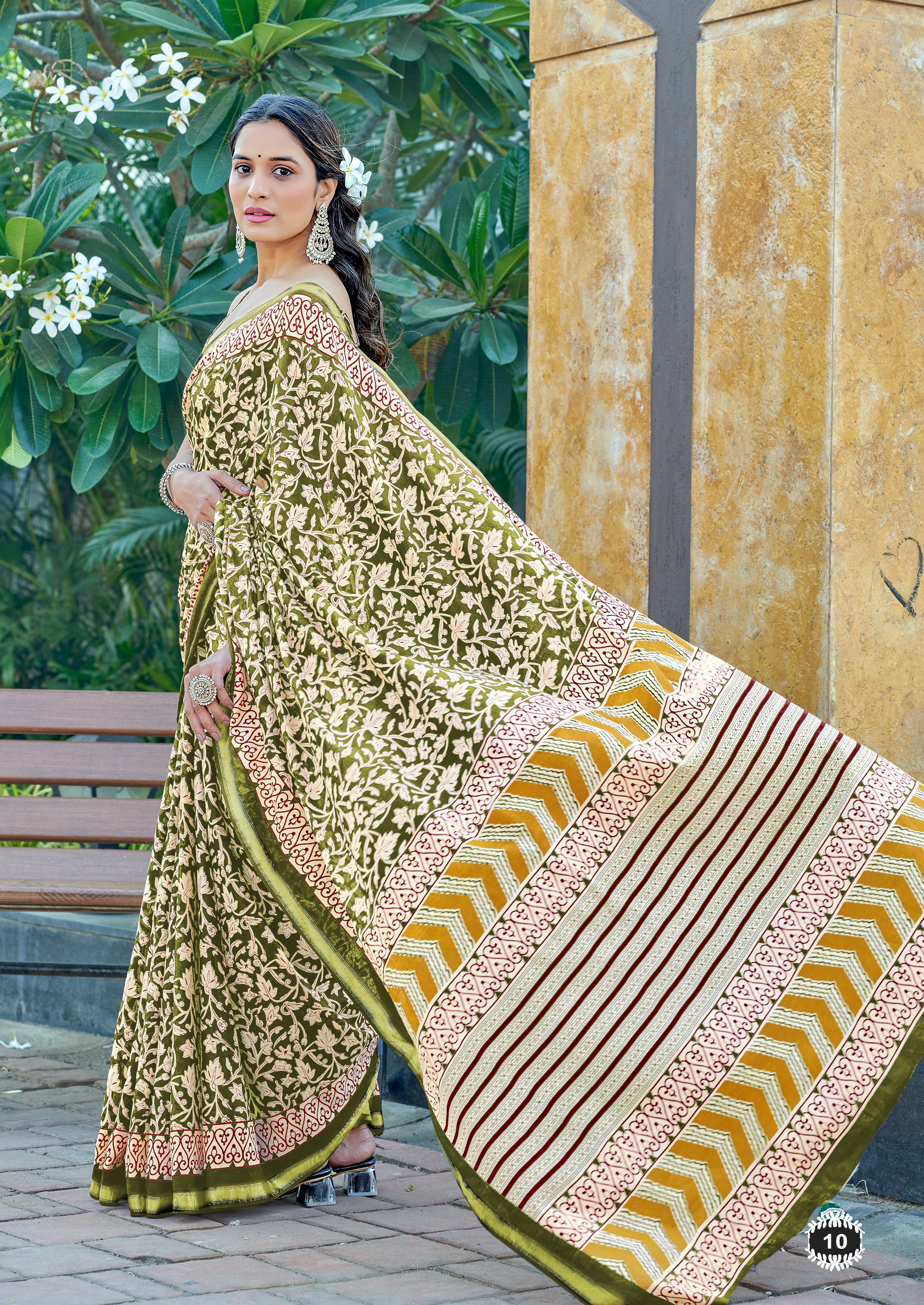 Appealing 1-Minute Ready To Wear Mul Cotton Digital Printed Saree