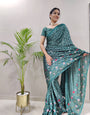 Chinon Silk Embroidery And Beautiful Sequins Work Latest Ready To Wear Saree