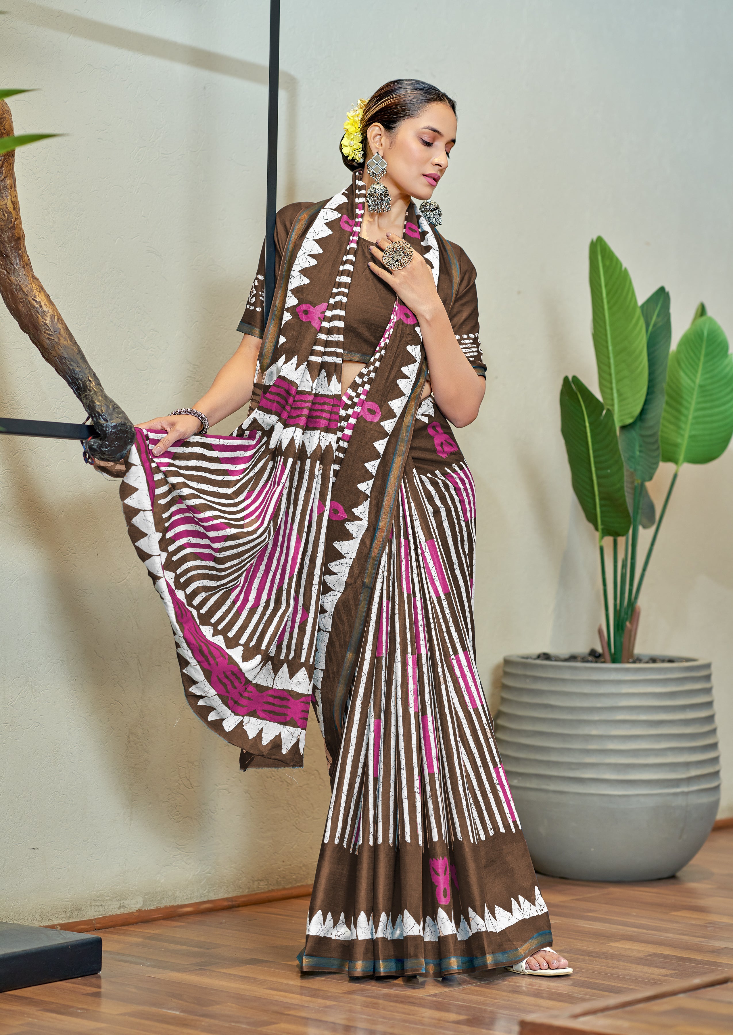 Prettiest 1-Minute Ready To Wear Mul Cotton Digital Printed Saree