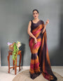 Vibrant 1-Minute Ready To Wear Nylon silk patta design  Saree