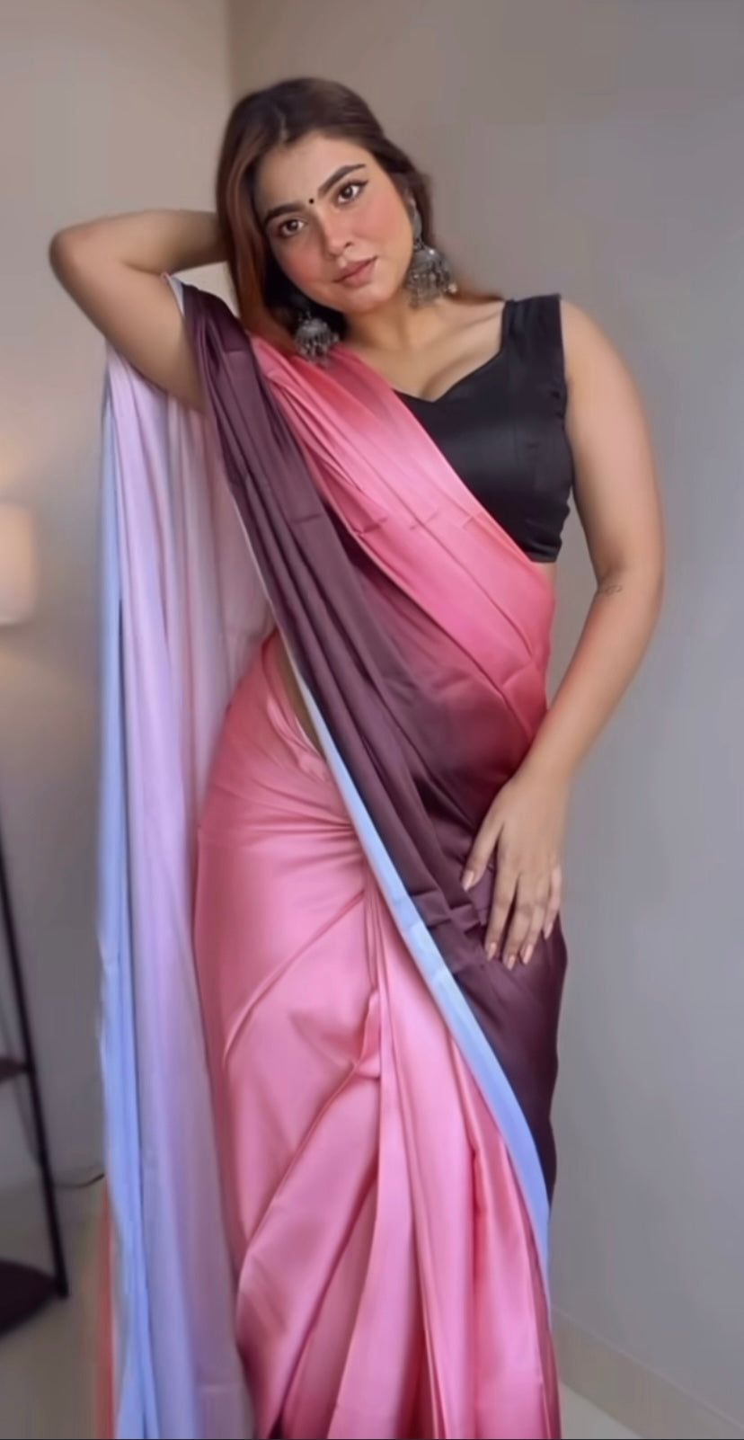 Gratifying Pre-Draped Satin Silk Saree