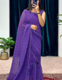 Purple 1-Minute Ready To Wear Georgette Gown Saree