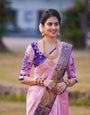 Arresting Pink Soft Banarasi Silk Saree With Two Palimpsest Blouse Piece