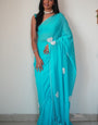 Confounding 1-Minute Ready To Wear Sky Georgette Saree