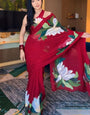 Scintillating 1-Minute Ready To Wear Red Georgette Saree