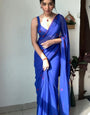 Whimsical 1-Minute Ready To Wear Blue Georgette Saree