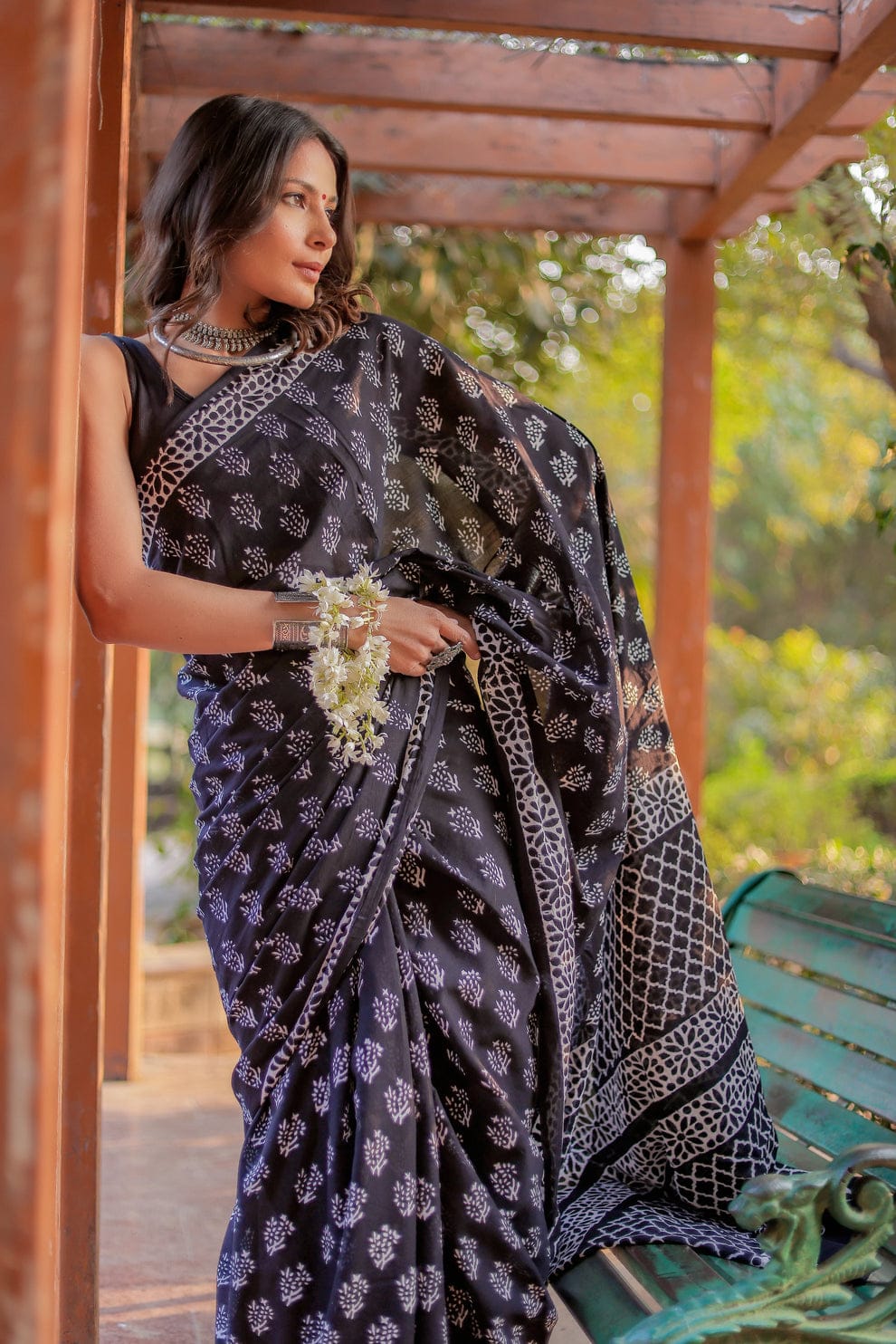 Excellent 1 Minute Ready To Wear Black Linen Silk Digital Printed Saree