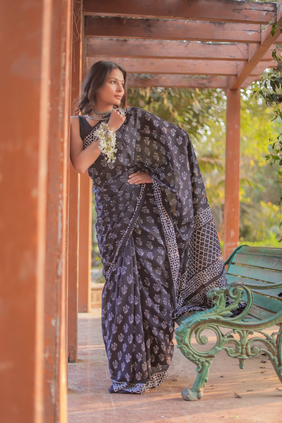 Excellent 1 Minute Ready To Wear Black Linen Silk Digital Printed Saree