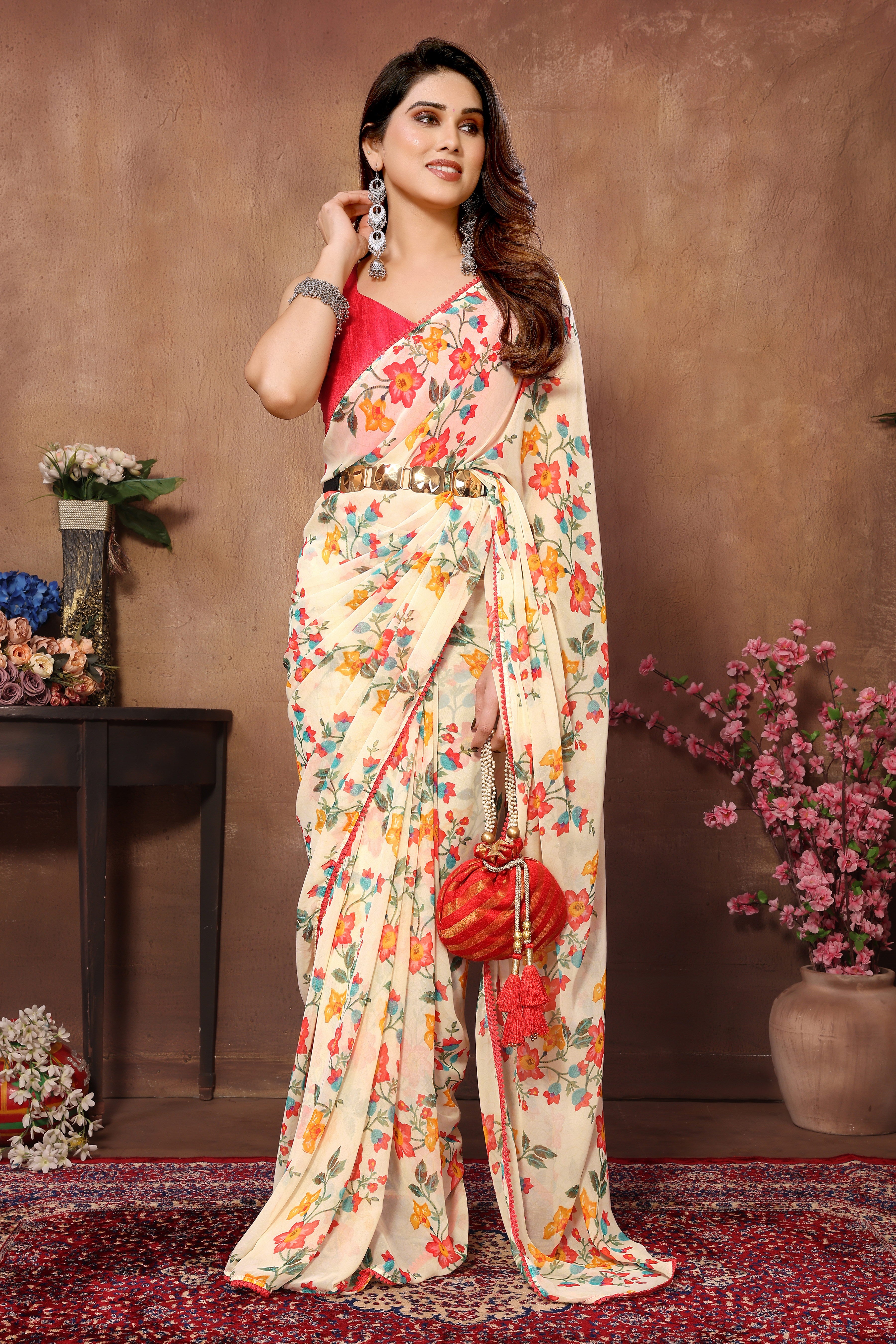 1 Min Ready To Wear Saree In Imported Fox Georgette