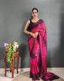 Fancifull 1-Minute Ready To Wear  Nylon silk  patta design Saree