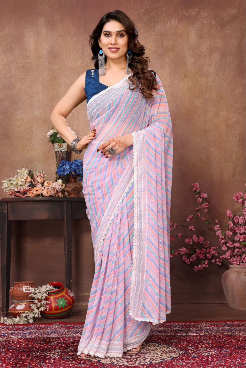 Traditional 1-Minute Ready To Wear  Georgette Saree