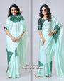 Electric Blue Mandalaa Print Freehand Mandalaa Pattern Saree